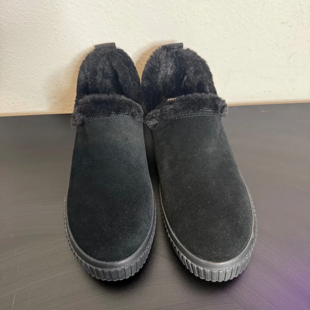 Timberland Womens Faux Fur Lined Suede Leather Sneakers Size 9 Black Cozy